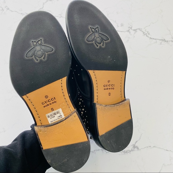 Gucci Men Beyond Leather Lace-Up Shoes With Studs - Picture 12 of 14